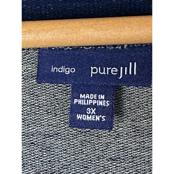 Pure Jill Indigo Plus Size Denim sheath Dress plus 3x 54” Bust x 44” L - Picture 4 of 9